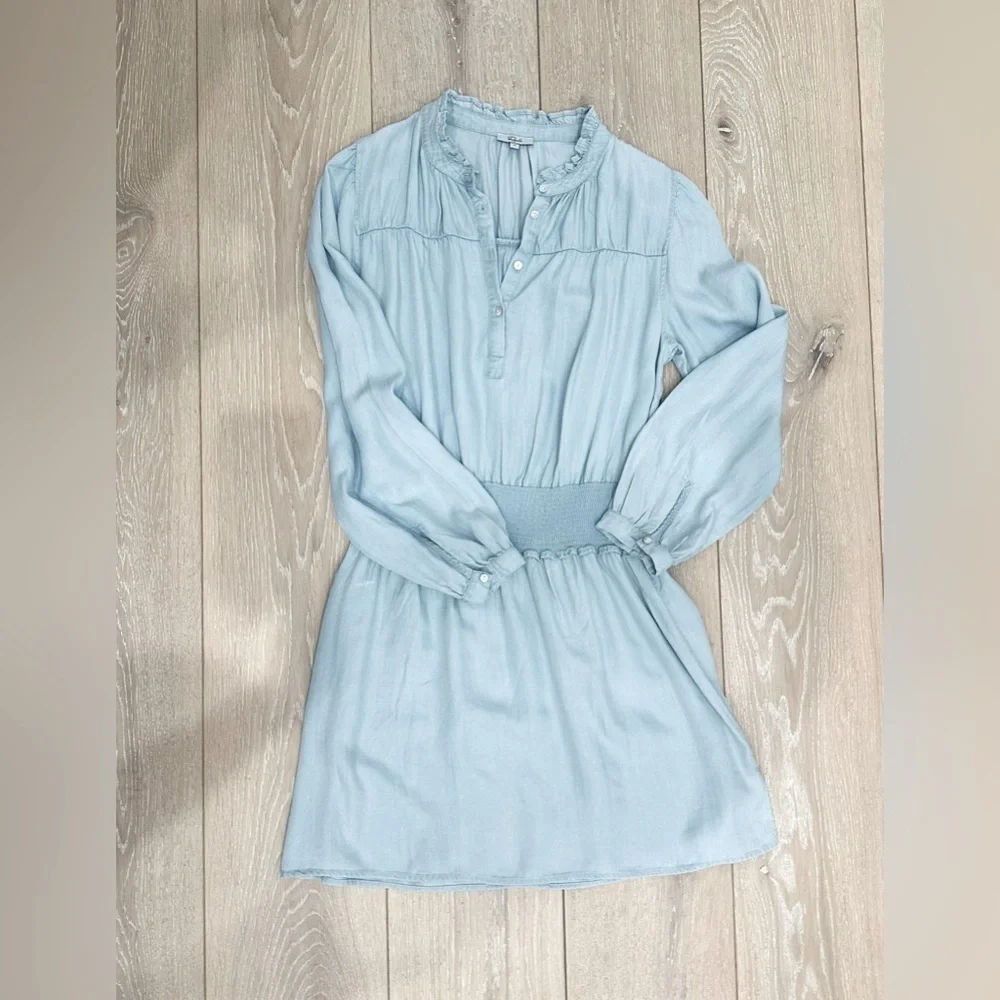 Rails Shawna Smocked Waist Chambray Minidress- size M